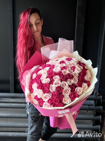 Букеты розы 75 роз цветы с доставкой