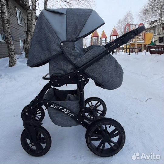 Коляска Alis Ontario Lux 2 в 1, эко-кожа + ткань