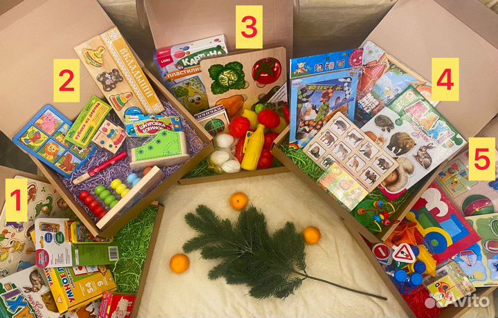 Подарочный развивающий бокс игрушек на 1-3 года