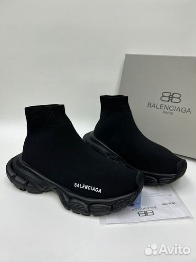 Кроссовки Balenciaga женские черные чулок