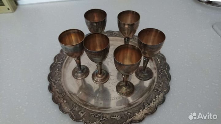Поднос. Рюмки. Мельхиор