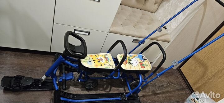 Снегокат для двоих с колесами