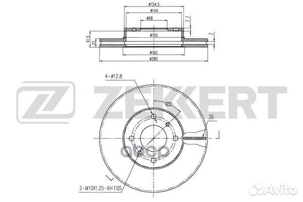 Диск торм. перед. Nissan Almera (N16) 00- Prim
