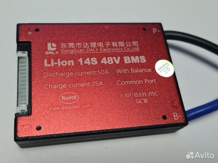 Плата контроля BMS Li-ion 14S 48V 50A