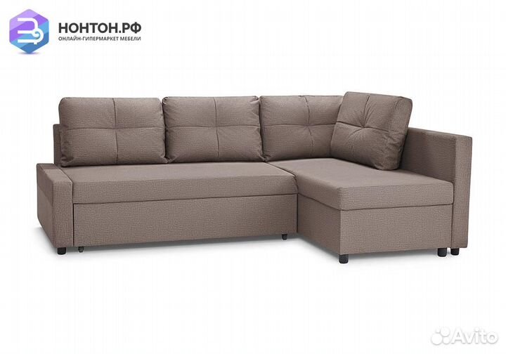 Диван угловой дельфин Поло шоколадный