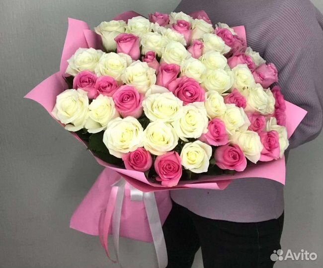 Букет из 51 розы 60 см, доставка