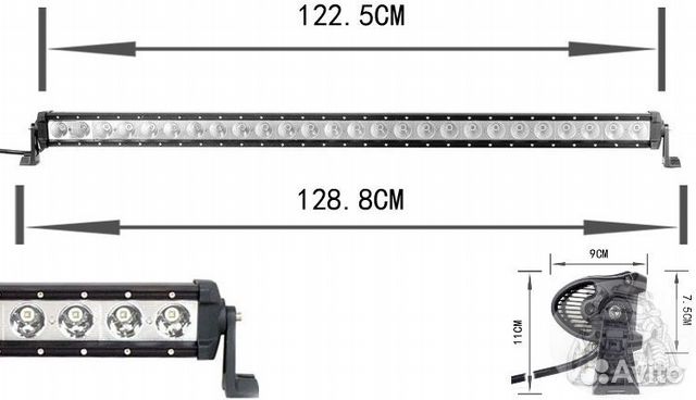 Фара диодная CH029B 260W (26*10W) 110*90*75*1288мм