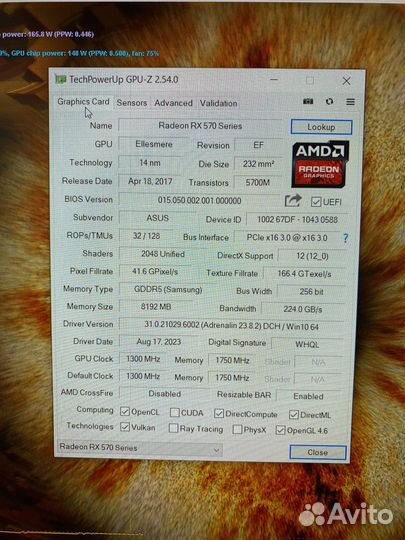 Rx 570 asus rog strix 8gb