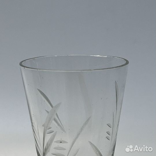 Лафитник рюмка резное стекло ручная работа СССР