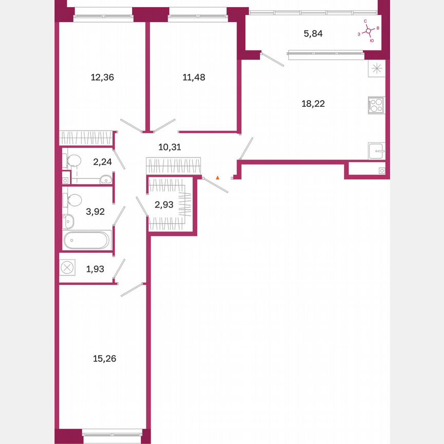 3-к. квартира, 81,6 м², 2/10 эт.