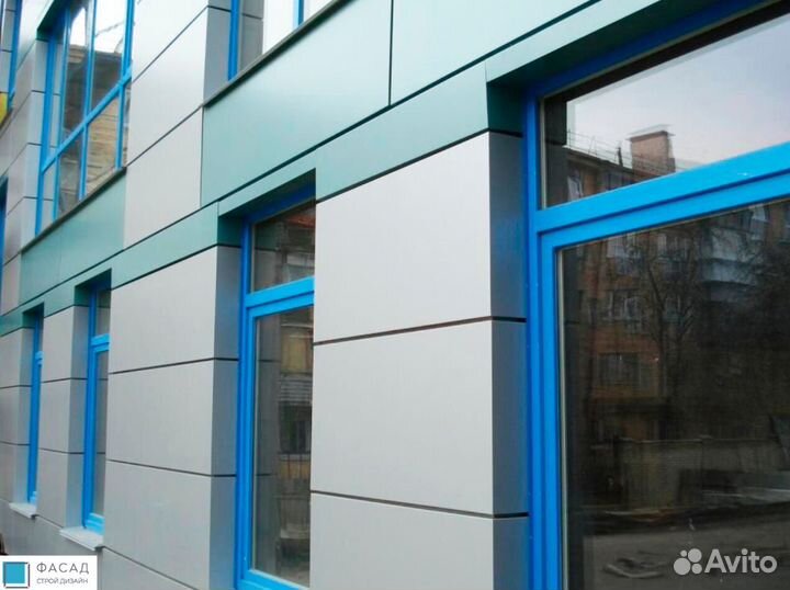 Вентилируемые фасады из композита Остекление