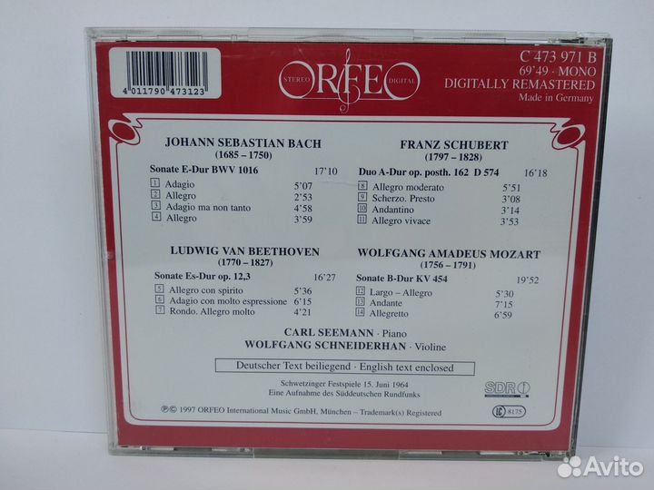 Cd.Bach,Mozart,Beethoven,Schubert.Made in Germany