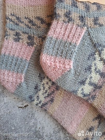 Носки шерстяные вязаные