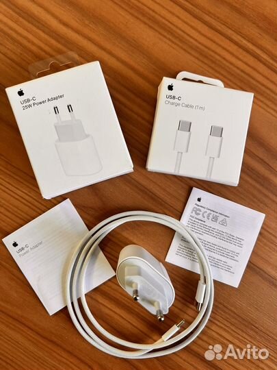 Блок быстрой зарядки iPhone 25W+кабель новые