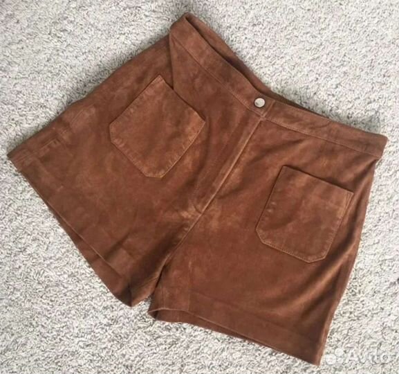 Замшевые шорты Mango натуральная замша