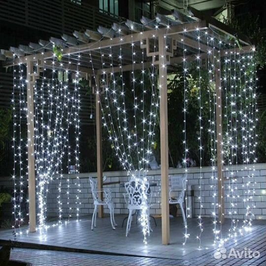 Электрогирлянды-занавесы мерцание или водопад