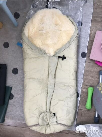 Зимний конверт в коляску на овчине