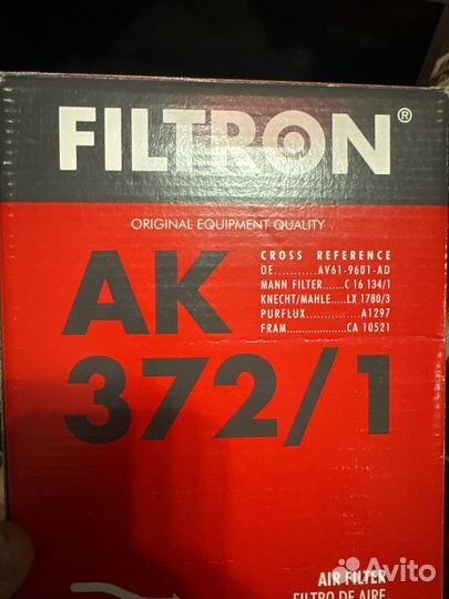 Воздушный фильтр Filtron AK 372/1 для а/м ford