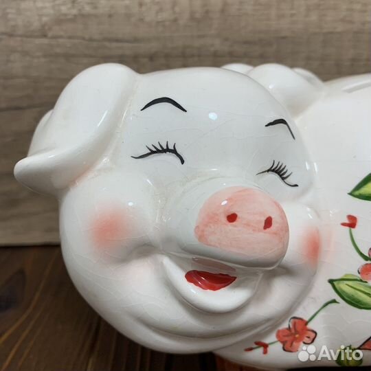 Копилка Свинка Фаянс Сделано В СССР Ретро К