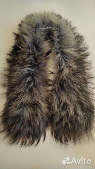 Меховой воротник, натуральный мех, енот