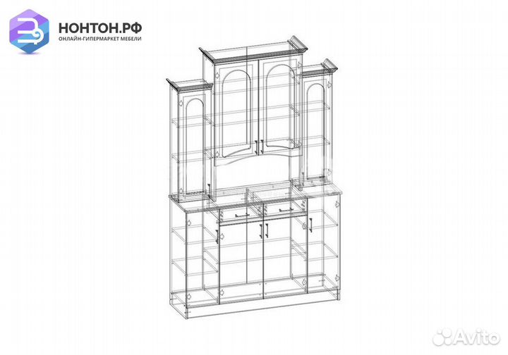 Буфет Констанция 4-х створчатый сандал светлый