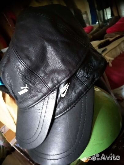 Бейсболка кожаная