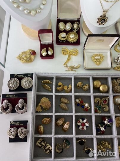 Винтажные украшения, клипсы, серьги, броши