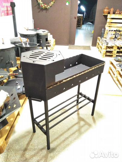 Мангал с печью под казан. Металл 3мм