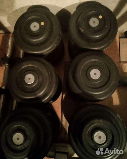 Гантели разборные, гири, скамья для пресса