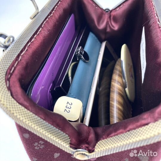 Косметичка сумочка замшевая бордовая