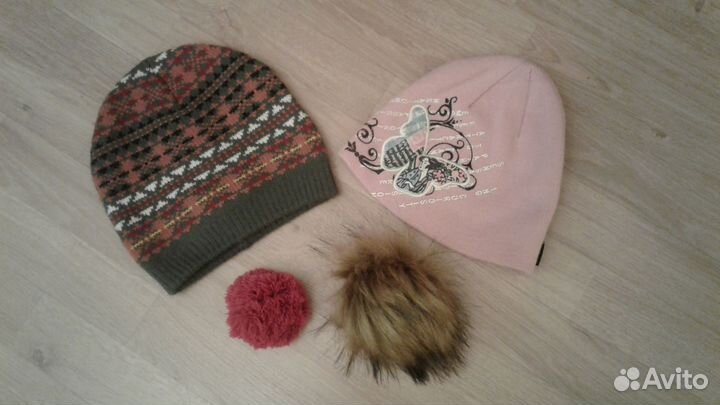 Шапки женские + перчатки спортивные