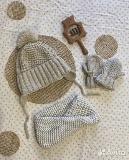 Комплект Zara (шапка, снуд,варежки)
