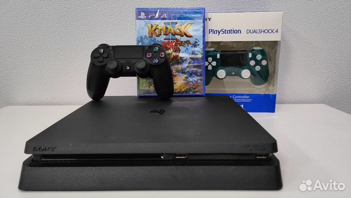 Sony PS4 Slim + 2 геймпада и 108 игр