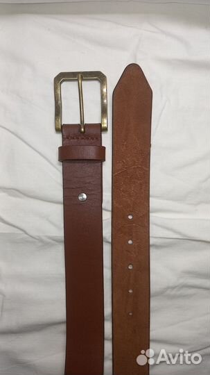 Мужской кожаный ремень коричневый