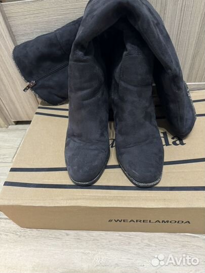 Ботфорты замшевые 39