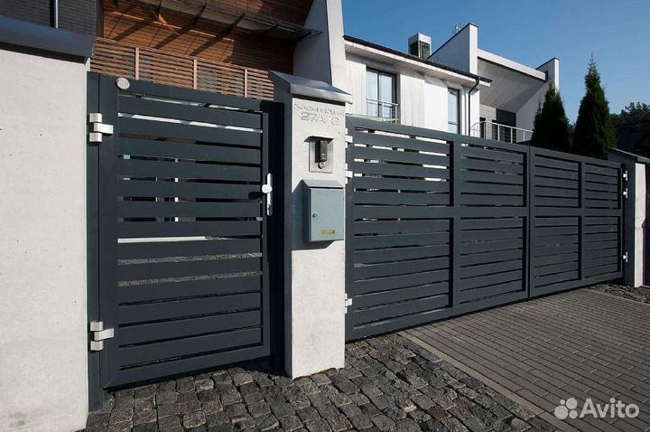 Ворота распашные с автоматикой. Под ключ