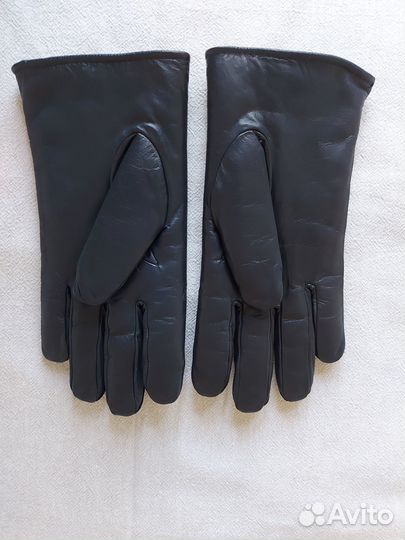 Мужские кожаные перчатки зимние