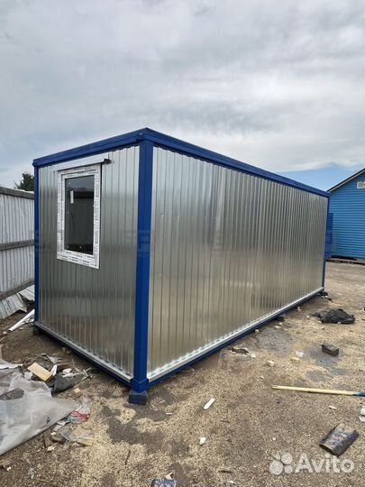 Бытовка бк2 с большим окном и металл дном