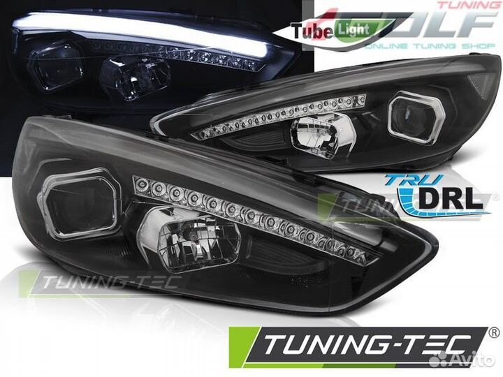 Ford Focus 3 15-18 Фары lightbar design черные