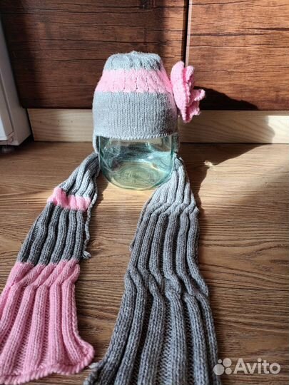 Шапка и шарф для девочки комплект