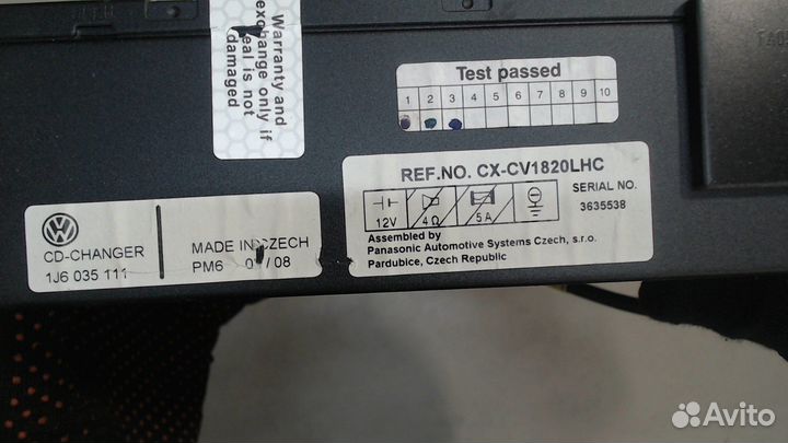 Проигрыватель CD/DVD Volkswagen Polo, 2008