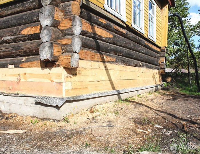 Подъем домов Замена венцов Ремонт фундамента