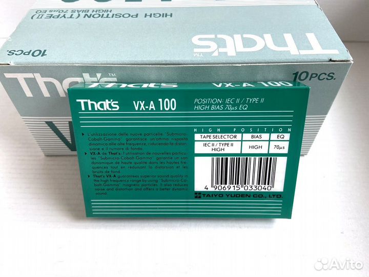 Аудиокассеты кассеты That's (Thats) VX-A 100