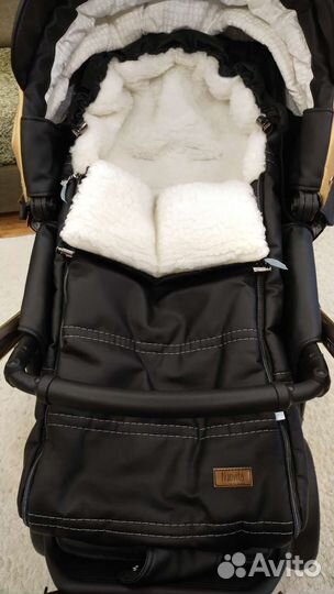 Конверт зимний на овчине из экокожи