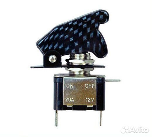 Кнопка-переключатель гоночный с подсветкой карбон