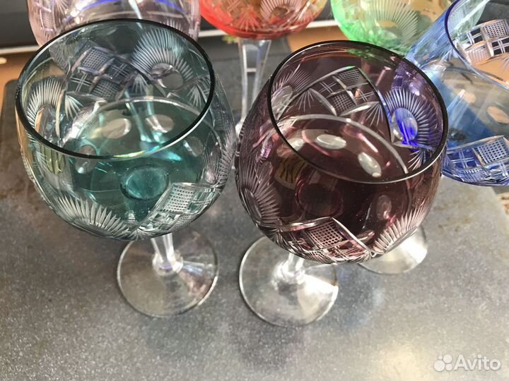 Фужеры, бокалы цветной хрустальBohemia