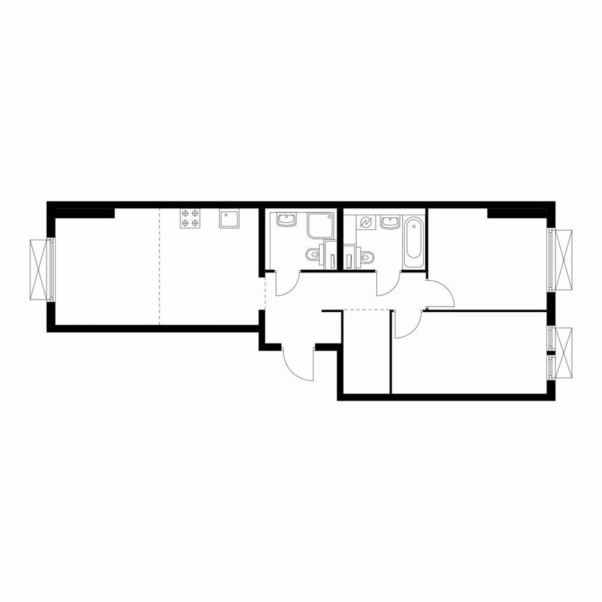 2-к. квартира, 62,7 м², 2/25 эт.