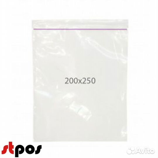 Пакеты zip lock 200х250 мм, 35 мкм, 100 шт./упак