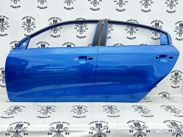 Синие левые двери Kia Rio 4 Оригинал 2017-2023