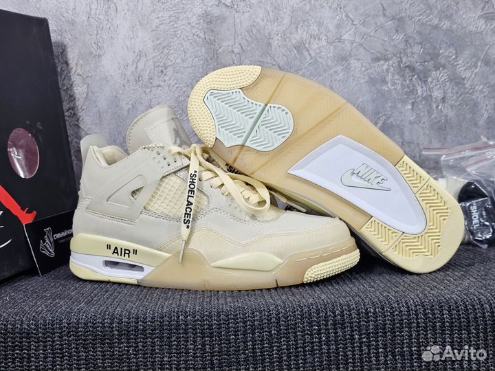 Кроссовки Off white x Nike Air Jordan 4 Retro Sail